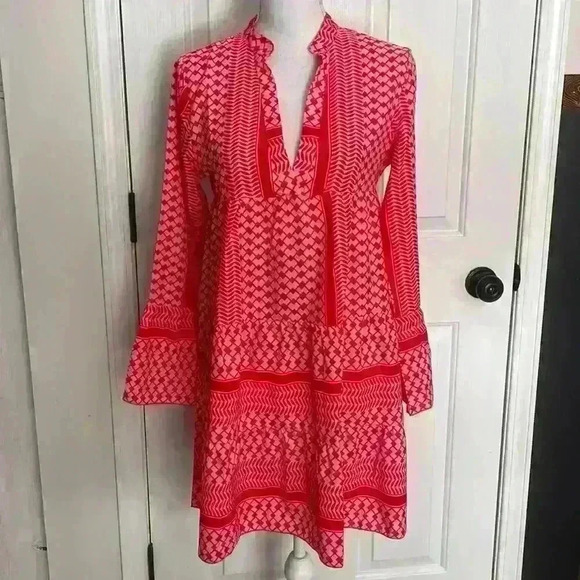 Coral Boho Dress Size Small   - Picture 2 of 6